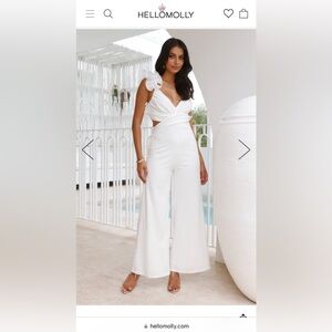 Hello Molly White Jumpsuit Size Small